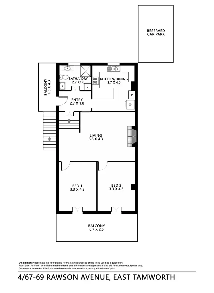 Floorplan of Homely unit listing, 4/67-69 Rawson Avenue, Tamworth NSW 2340