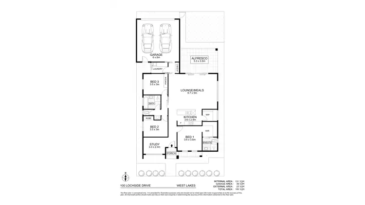 Floorplan of Homely house listing, 100 Lochside Drive, West Lakes SA 5021