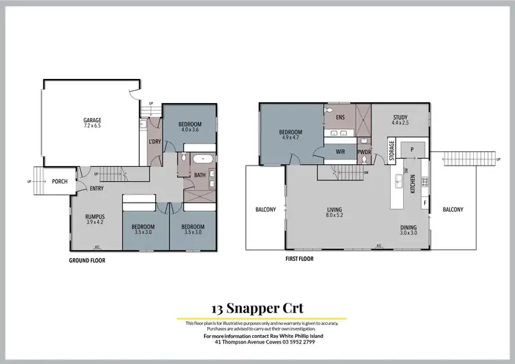 Floorplan of Homely house listing, 13 Snapper Court, Rhyll VIC 3923