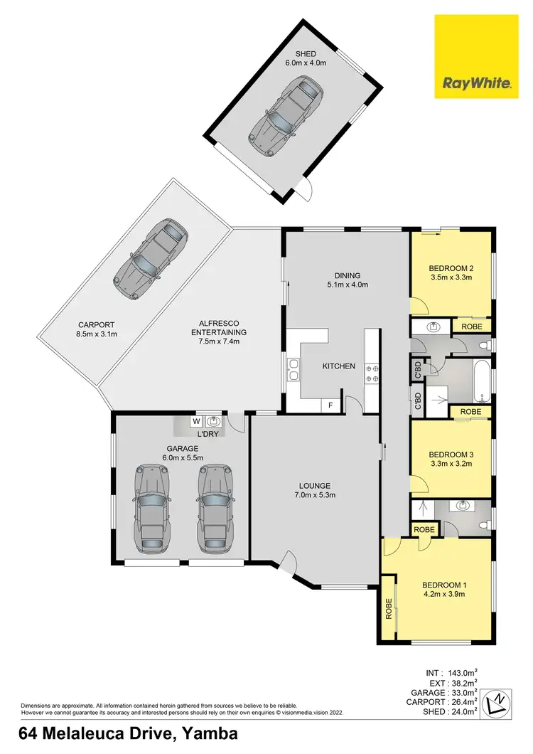 Floorplan of Homely house listing, 64 Melaleuca Drive, Yamba NSW 2464