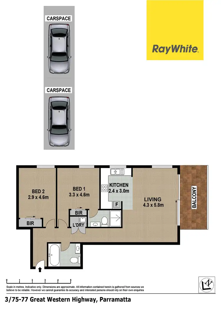 Floorplan of Homely apartment listing, 3/75-77 Great Western Highway, Parramatta NSW 2150