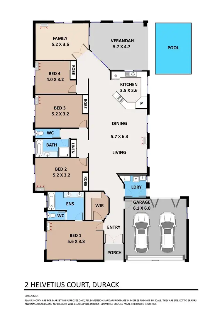 Floorplan of Homely house listing, 2 Helvetius Court, Durack NT 830