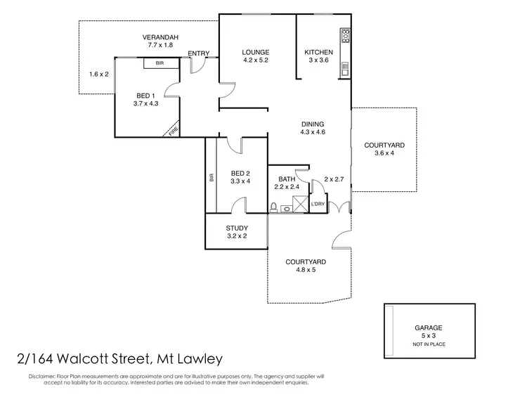 Floorplan of Homely house listing, 2/164 Walcott Street, Mount Lawley WA 6050