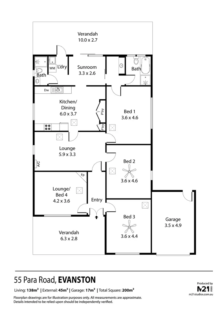 Floorplan of Homely house listing, 55 Para Road, Evanston SA 5116