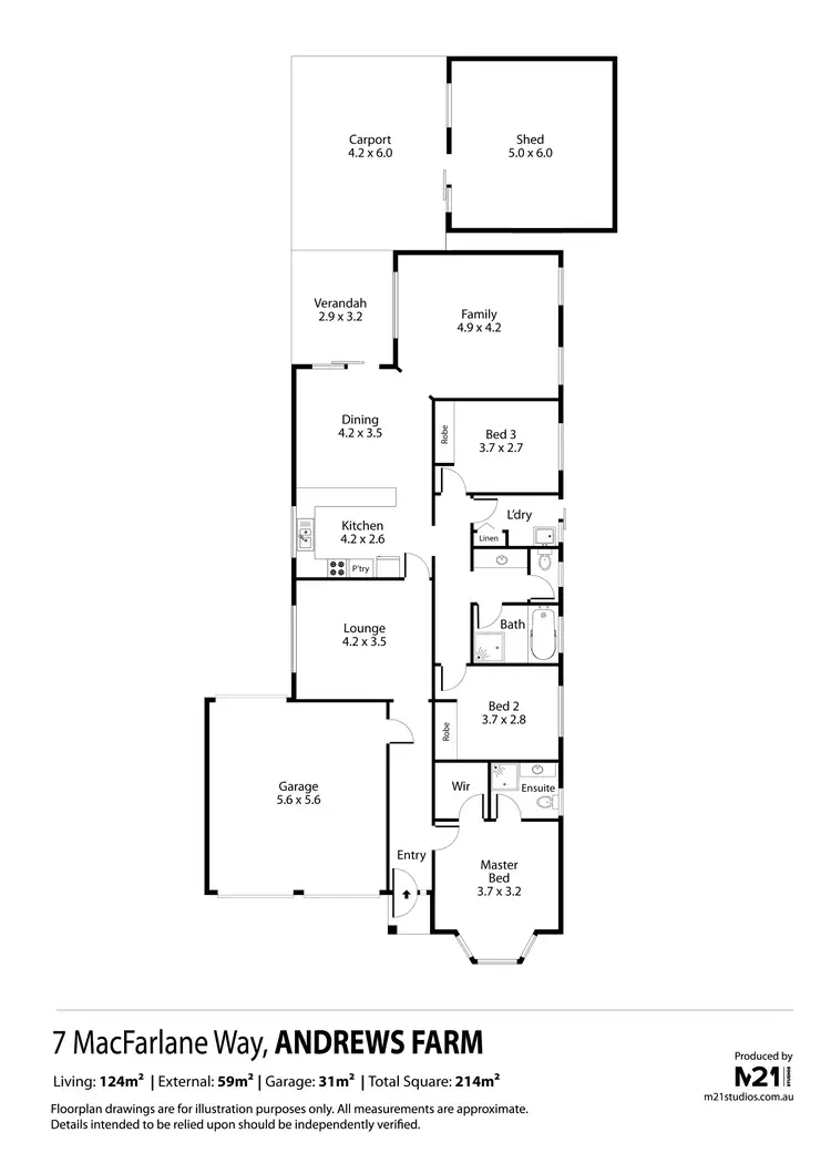 Floorplan of Homely house listing, 7 MacFarlane Way, Andrews Farm SA 5114