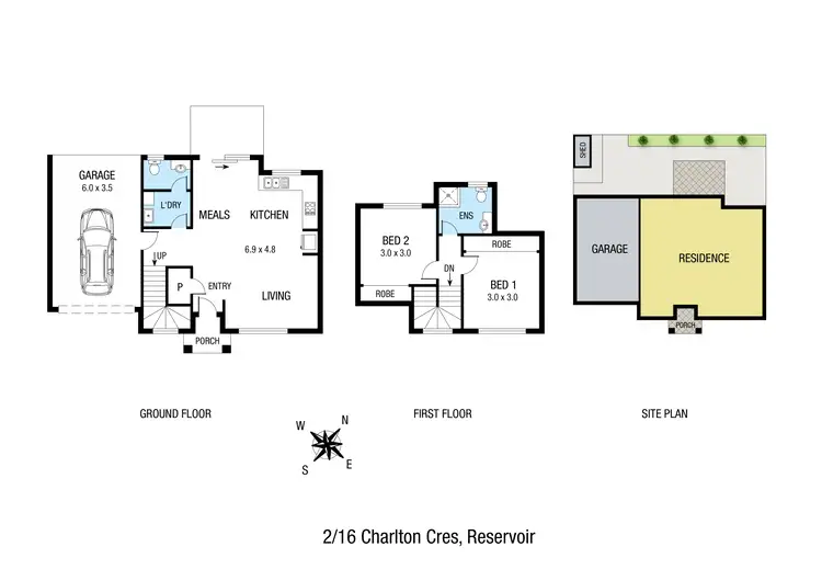 Floorplan of Homely townhouse listing, 2/16 Charlton Crescent, Reservoir VIC 3073