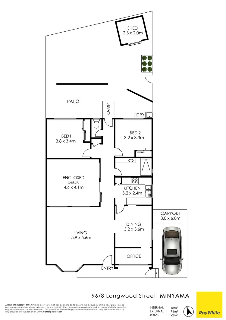 Floorplan of Homely townhouse listing, 96/8 Longwood Street, Minyama QLD 4575
