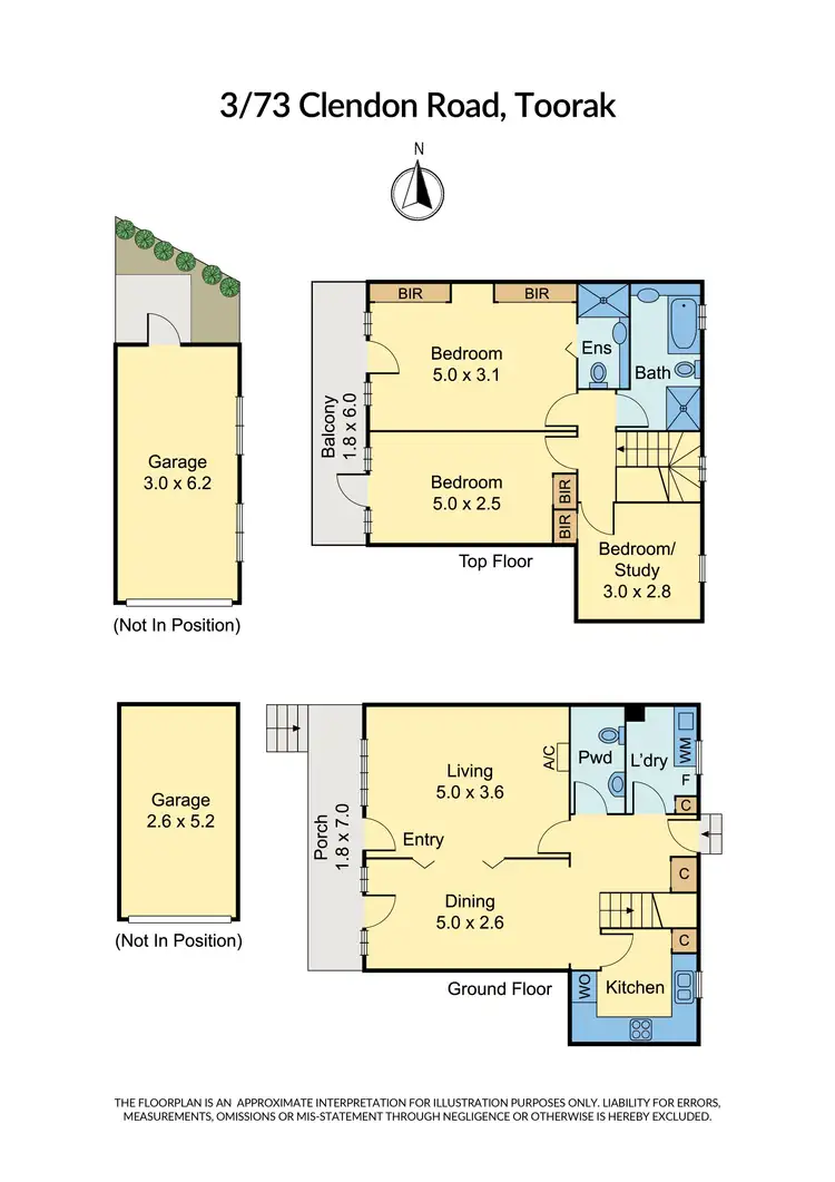 Floorplan of Homely townhouse listing, 3/73 Clendon Road, Toorak VIC 3142