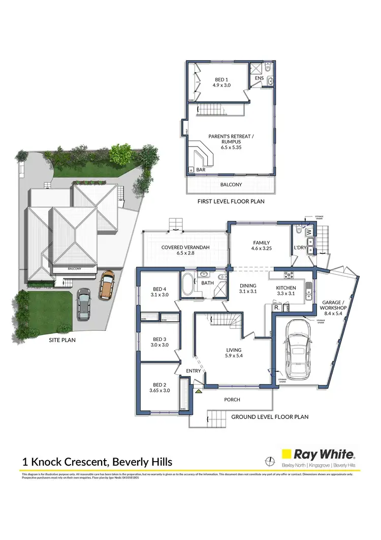 Floorplan of Homely house listing, 1 Knock Crescent, Beverly Hills NSW 2209