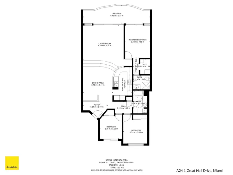 Floorplan of Homely apartment listing, A24/1 Great Hall Drive, Miami QLD 4220
