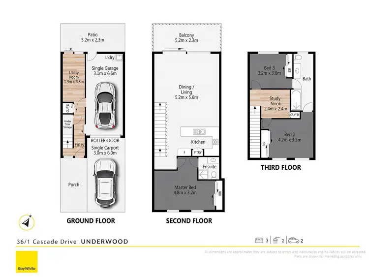 Floorplan of Homely townhouse listing, 36/1 Cascade Drive, Underwood QLD 4119