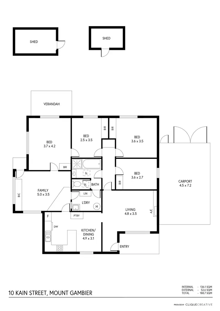 Floorplan of Homely house listing, 10 Kain Street, Mount Gambier SA 5290