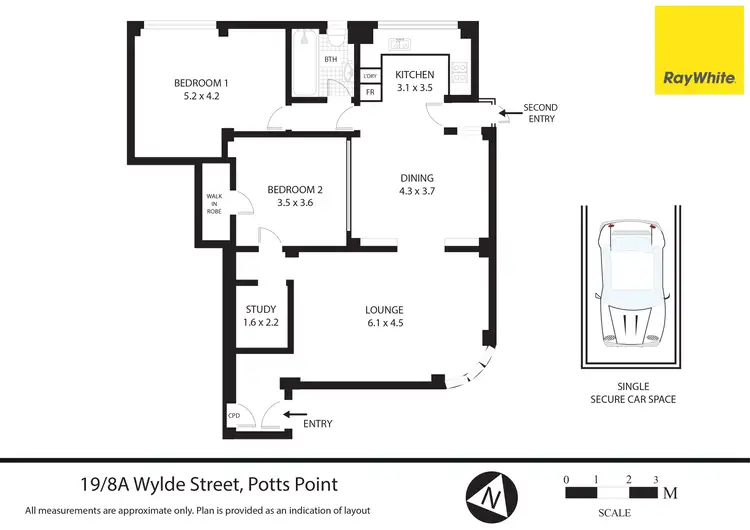 Floorplan of Homely apartment listing, 19/8A Wylde Street, Potts Point NSW 2011