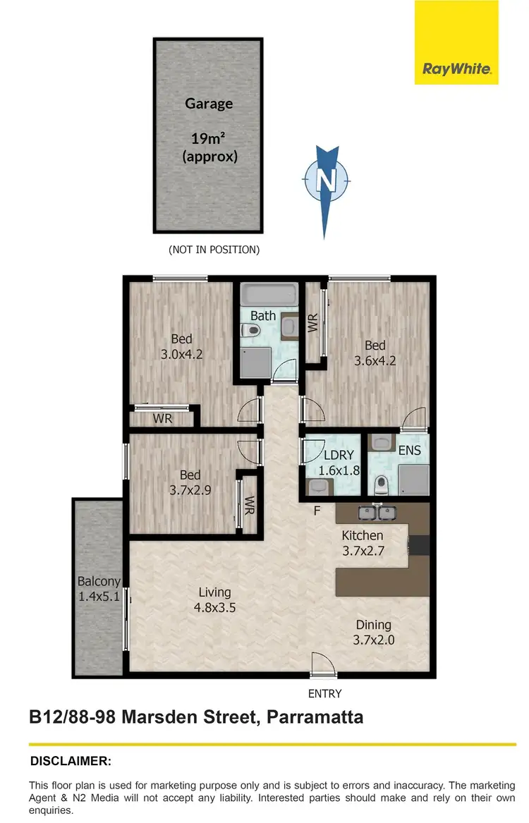 Floorplan of Homely unit listing, B12/88-98 Marsden Street, Parramatta NSW 2150