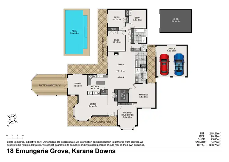 Floorplan of Homely rural property listing, 18 Emungerie Grove, Karana Downs QLD 4306