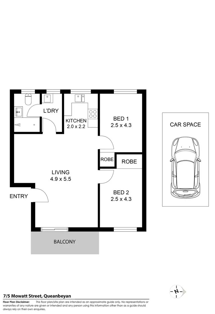 Floorplan of Homely unit listing, 7/5 Mowatt Street, Queanbeyan East NSW 2620