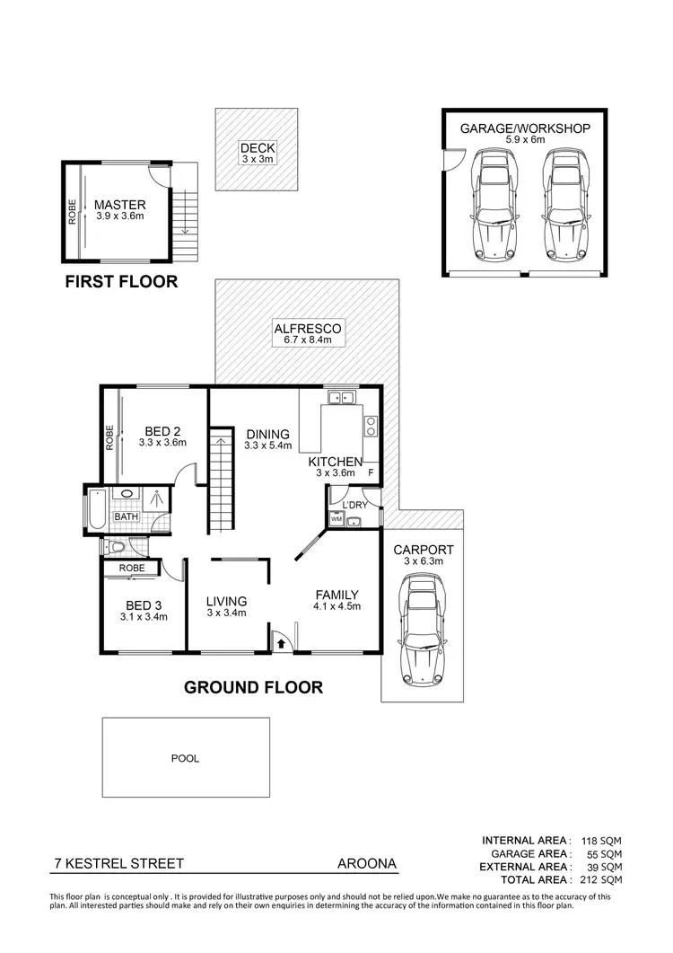 Floorplan of Homely house listing, 7 Kestrel Street, Aroona QLD 4551