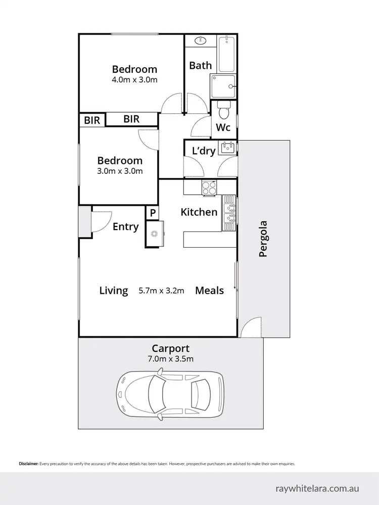 Floorplan of Homely unit listing, 1/49 Cameron Crescent, Lara VIC 3212