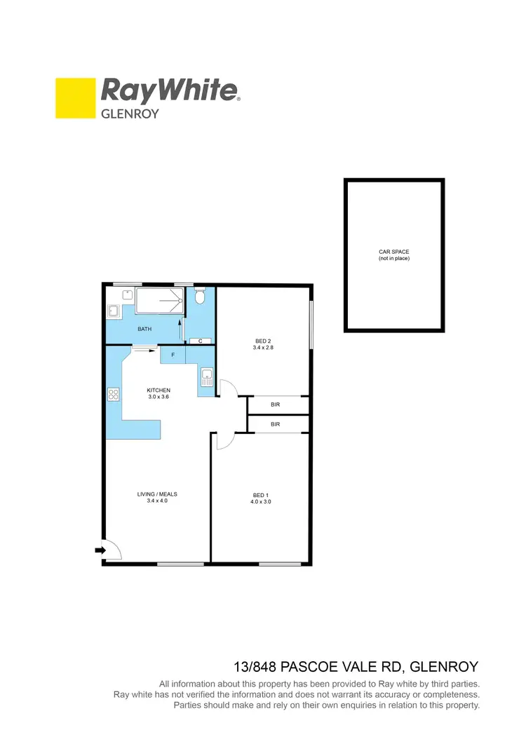 Floorplan of Homely apartment listing, 13/848 Pascoe Vale Road, Glenroy VIC 3046