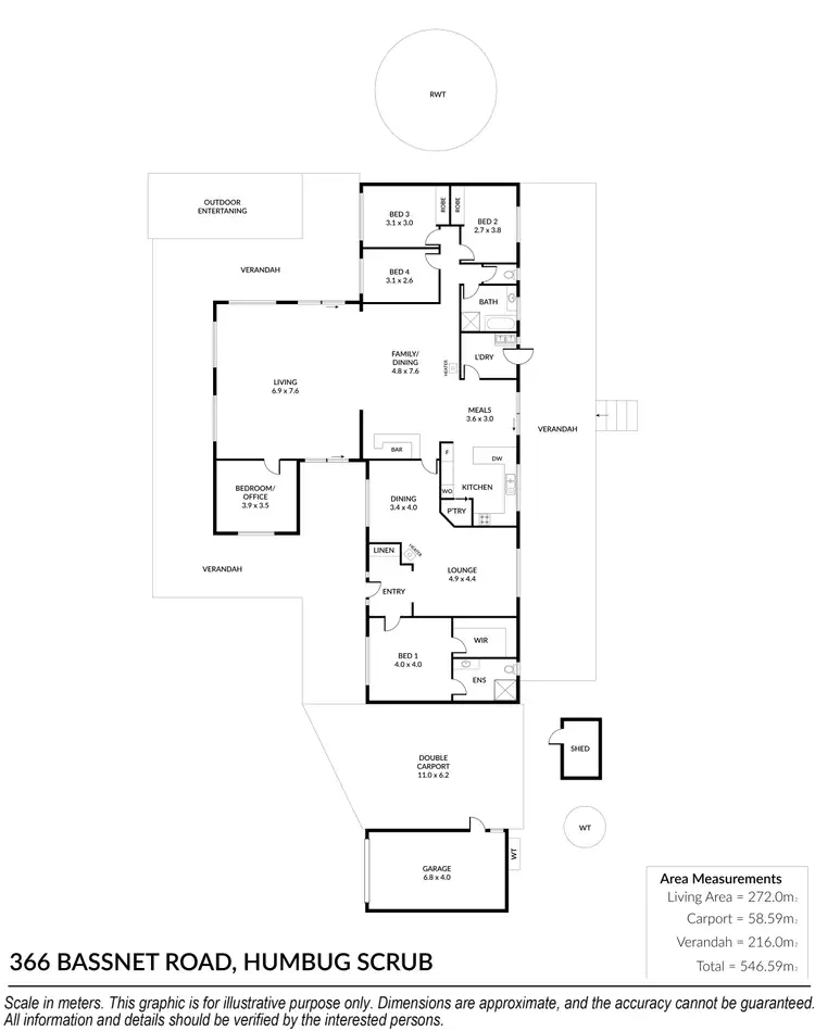 Floorplan of Homely rural property listing, 366 Bassnet Road, Humbug Scrub SA 5114