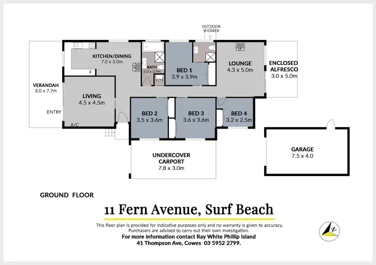 Floorplan of Homely house listing, 11 Fern Avenue, Surf Beach VIC 3922