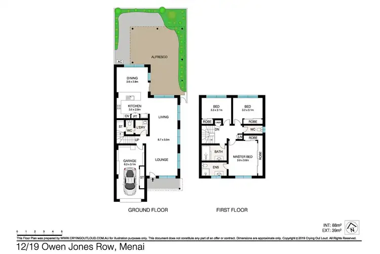 Floorplan of Homely townhouse listing, 12/19 Owen Jones Row, Menai NSW 2234
