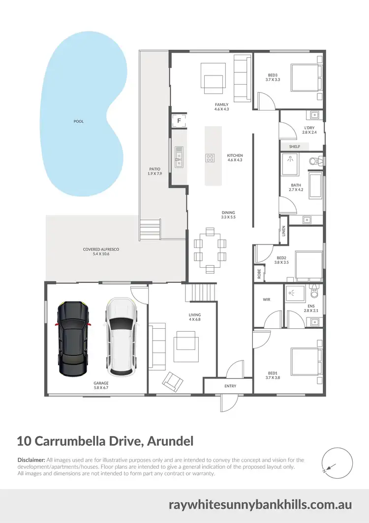 Floorplan of Homely house listing, 10 Carrumbella Drive, Arundel QLD 4214