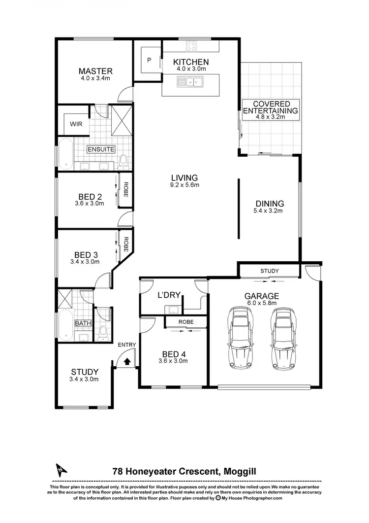 Floorplan of Homely house listing, 78 Honeyeater Crescent, Moggill QLD 4070