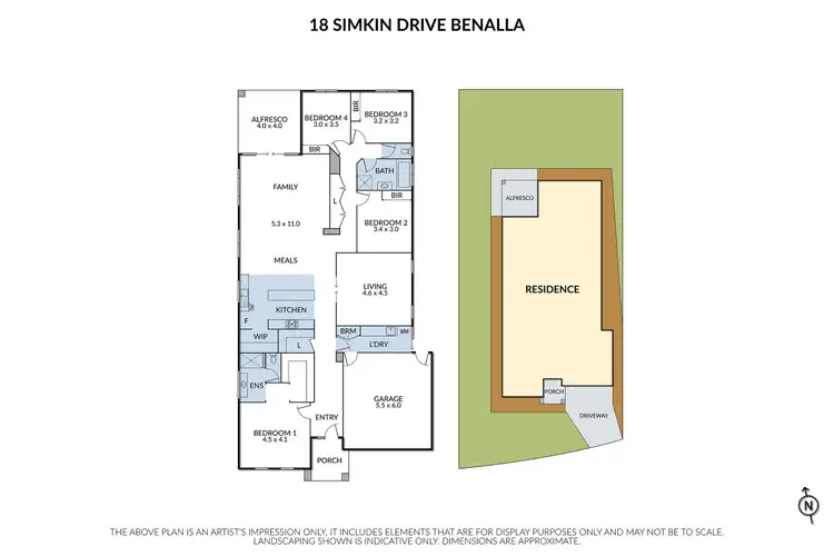 Floorplan of Homely house listing, 18 Simkin Drive, Benalla VIC 3672