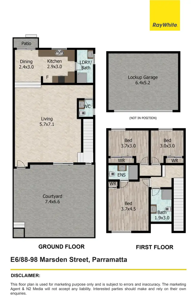 Floorplan of Homely townhouse listing, E6/88-98 Marsden Street, Parramatta NSW 2150