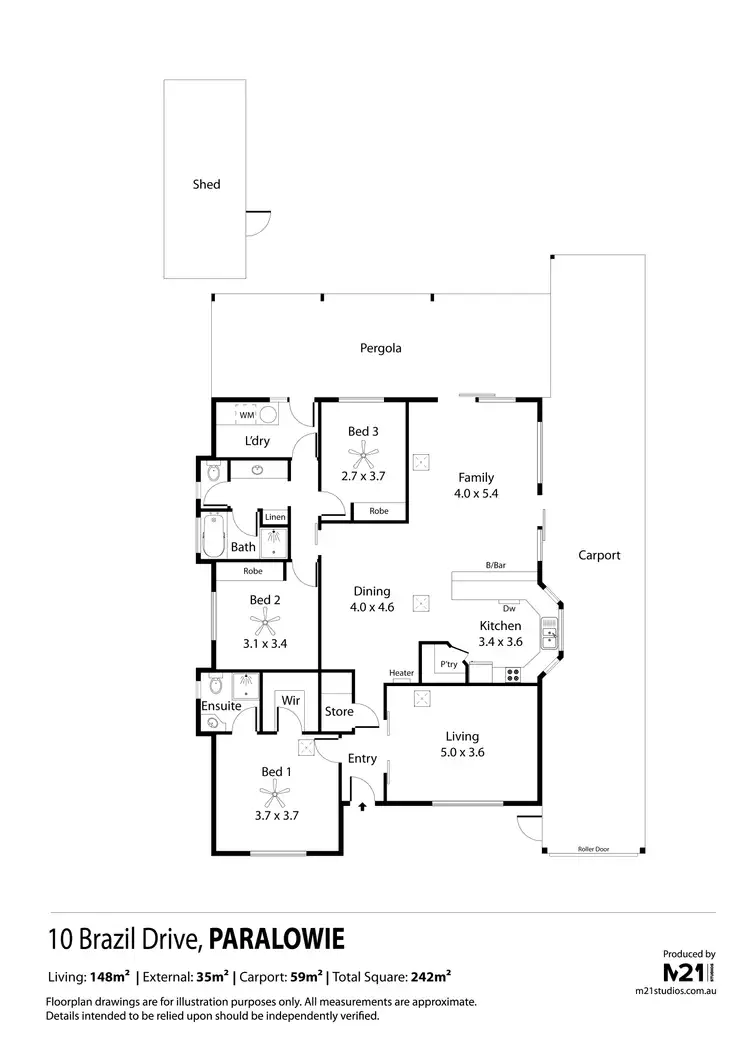 Floorplan of Homely house listing, 10 Brazil Drive, Paralowie SA 5108
