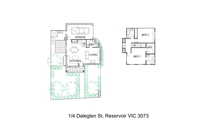 Floorplan of Homely townhouse listing, 1-3/4 Daleglen Street, Reservoir VIC 3073