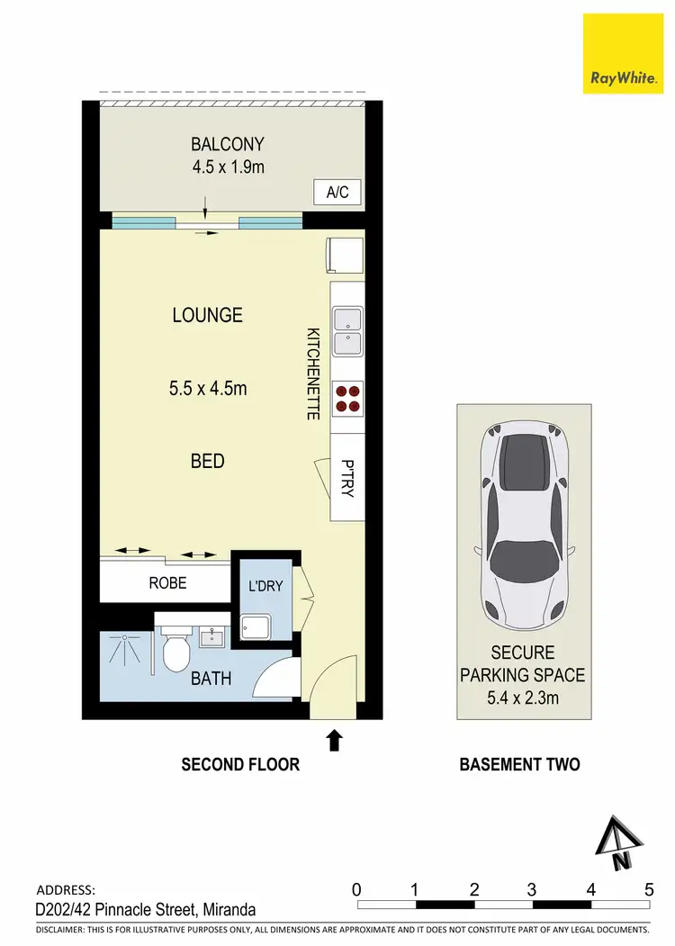 Floorplan of Homely apartment listing, D202/42 Pinnacle Street, Miranda NSW 2228