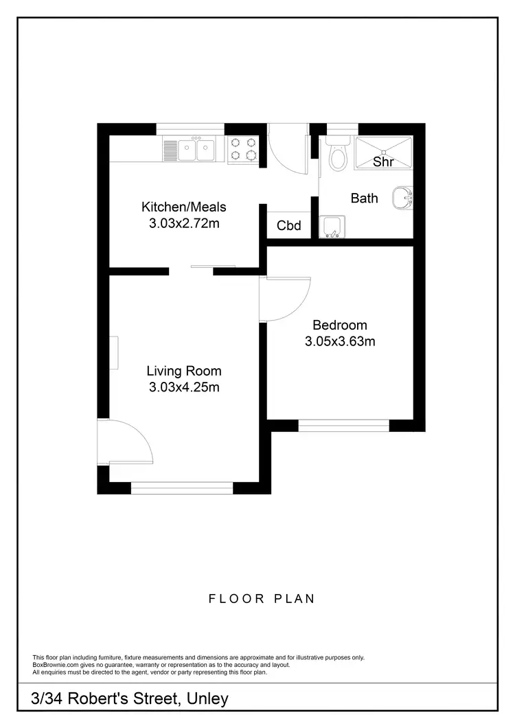 Floorplan of Homely unit listing, 3/34 Roberts Street, Unley SA 5061
