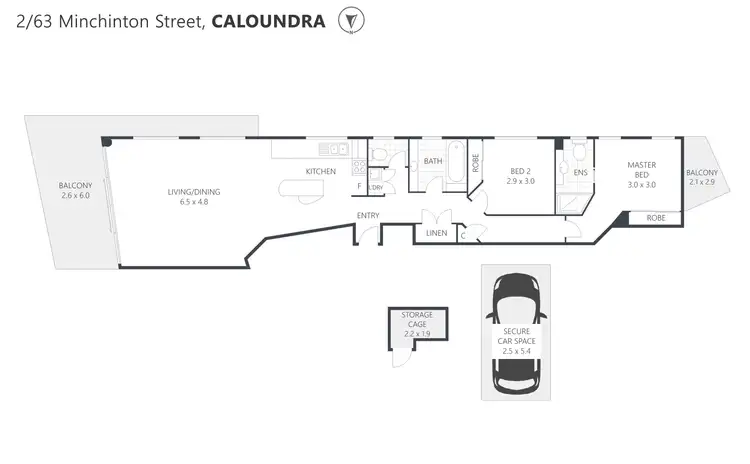 Floorplan of Homely unit listing, Unit 2/63 Minchinton Street, Caloundra QLD 4551