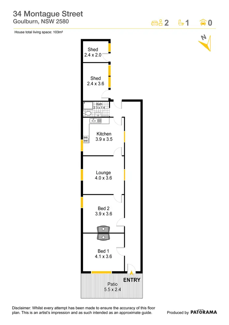 Floorplan of Homely house listing, 34 Montague Street, Goulburn NSW 2580