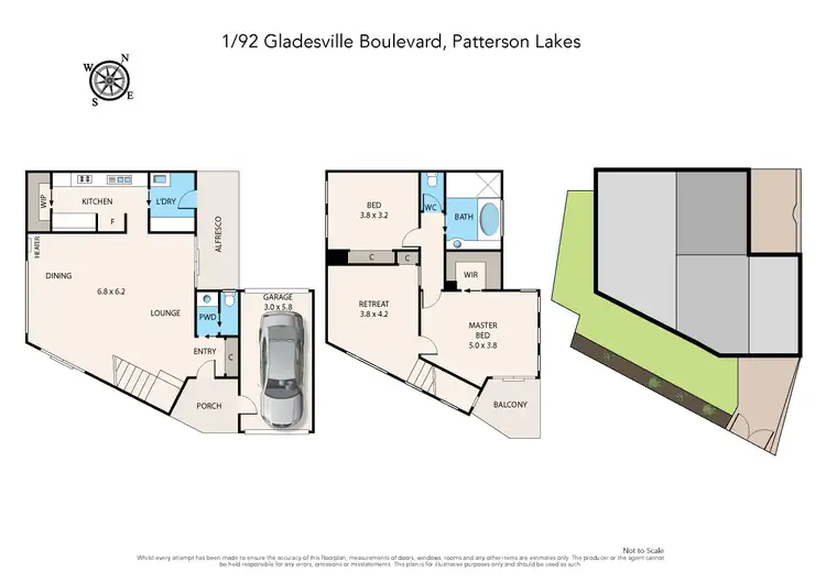Floorplan of Homely unit listing, 1/92-94 Gladesville Boulevard, Patterson Lakes VIC 3197