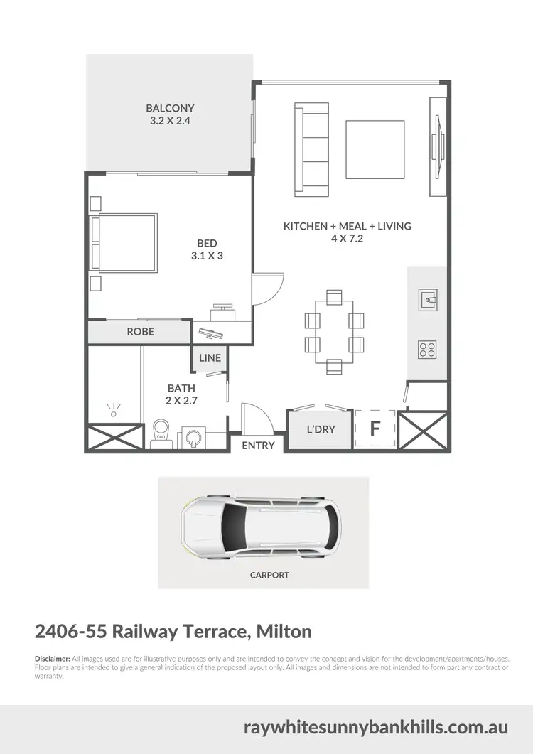 Floorplan of Homely apartment listing, 2406/55 Railway Terrace, Milton QLD 4064
