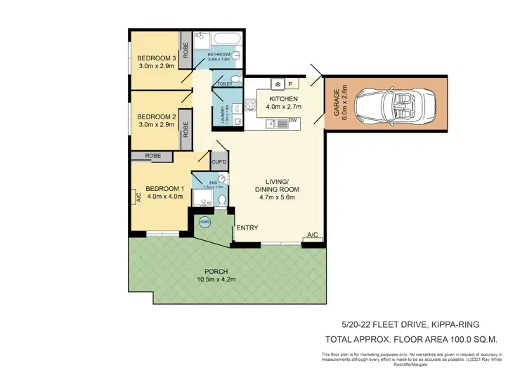 Floorplan of Homely villa listing, 5/20-22 Fleet Drive, Kippa-Ring QLD 4021