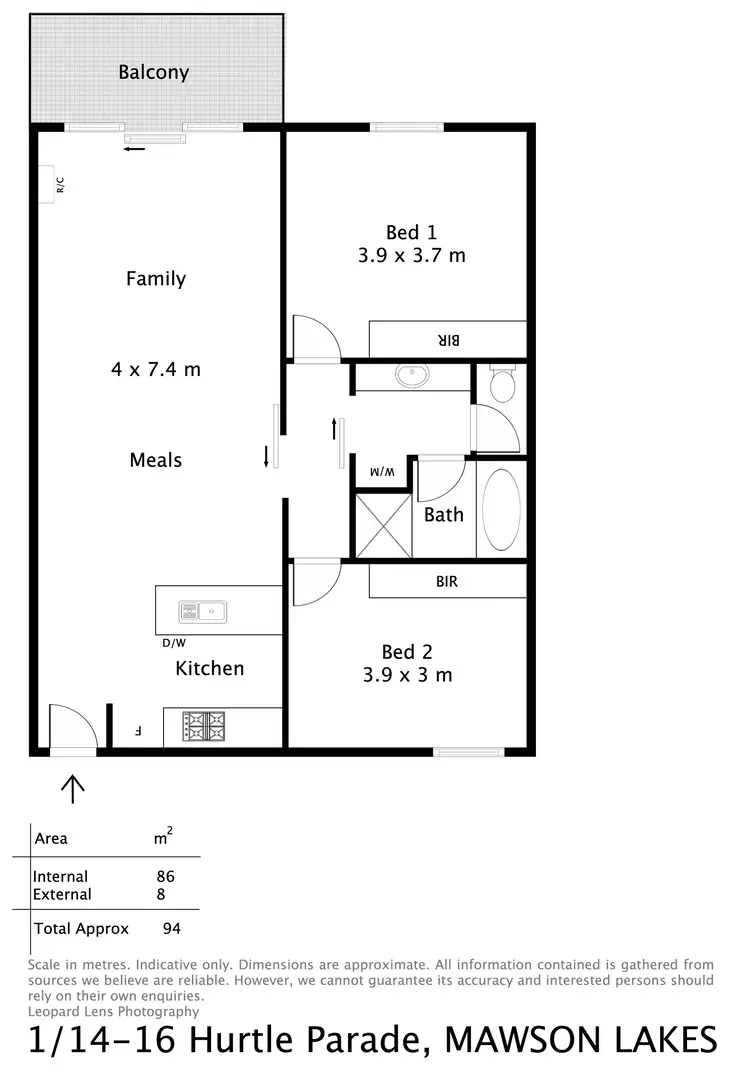 Floorplan of Homely apartment listing, 1/14-16 Hurtle Parade, Mawson Lakes SA 5095