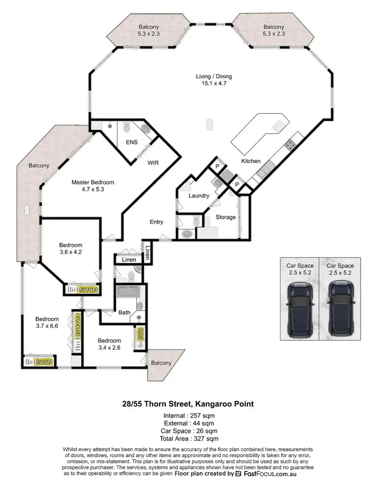 Floorplan of Homely apartment listing, 28/55 Thorn Street, Kangaroo Point QLD 4169