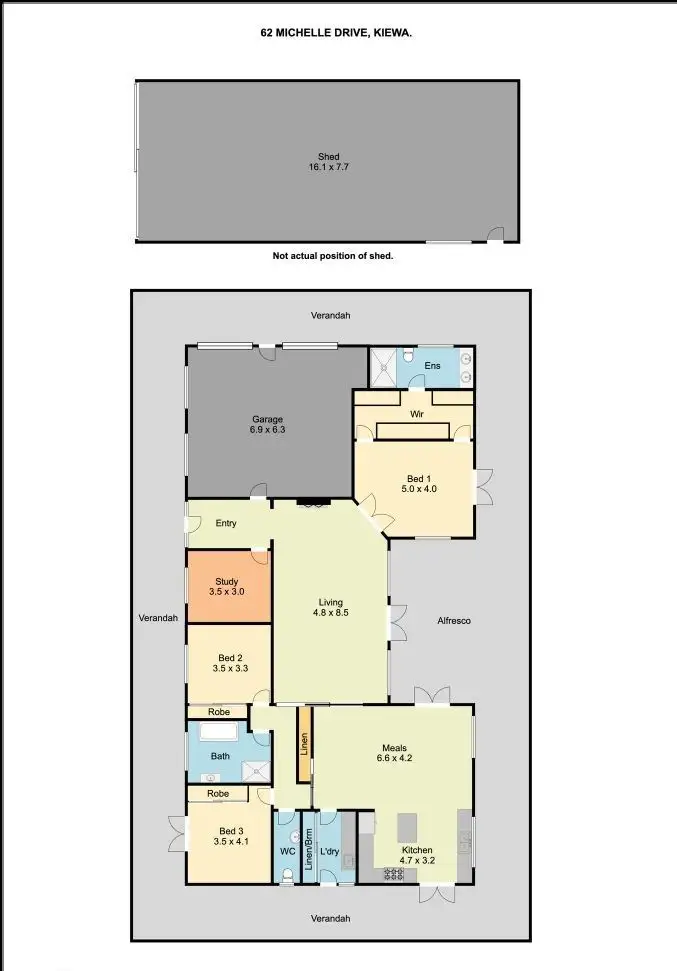 Floorplan of Homely house listing, 62 Michelle Drive, Kiewa VIC 3691