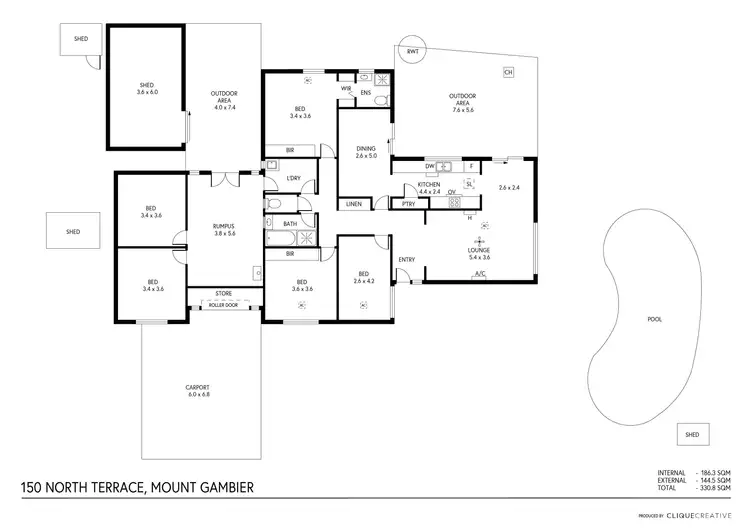Floorplan of Homely house listing, 150 North Terrace, Mount Gambier SA 5290