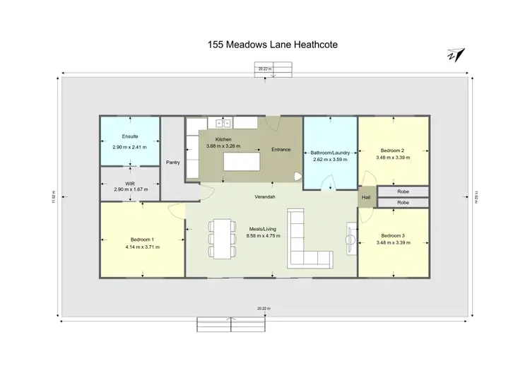 Floorplan of Homely house listing, 155 Meadows Lane, Heathcote VIC 3523