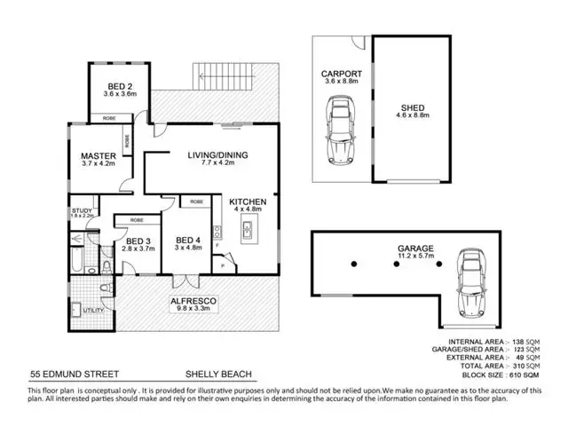 Floorplan of Homely house listing, 55 Edmund Street, Shelly Beach QLD 4551