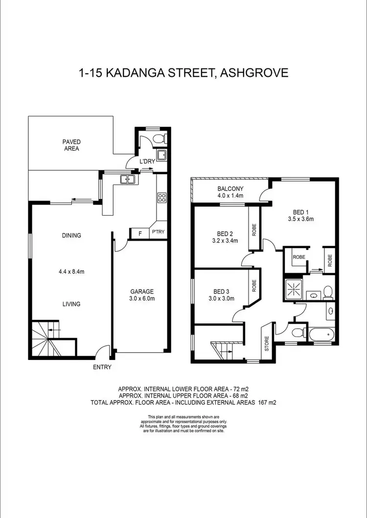 Floorplan of Homely townhouse listing, 1/15 Kadanga Street, Ashgrove QLD 4060
