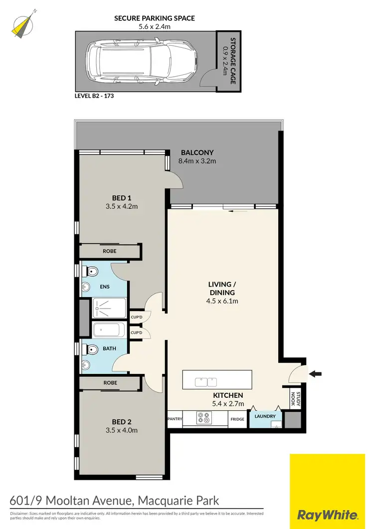 Floorplan of Homely apartment listing, 601/9 Mooltan Avenue, Macquarie Park NSW 2113