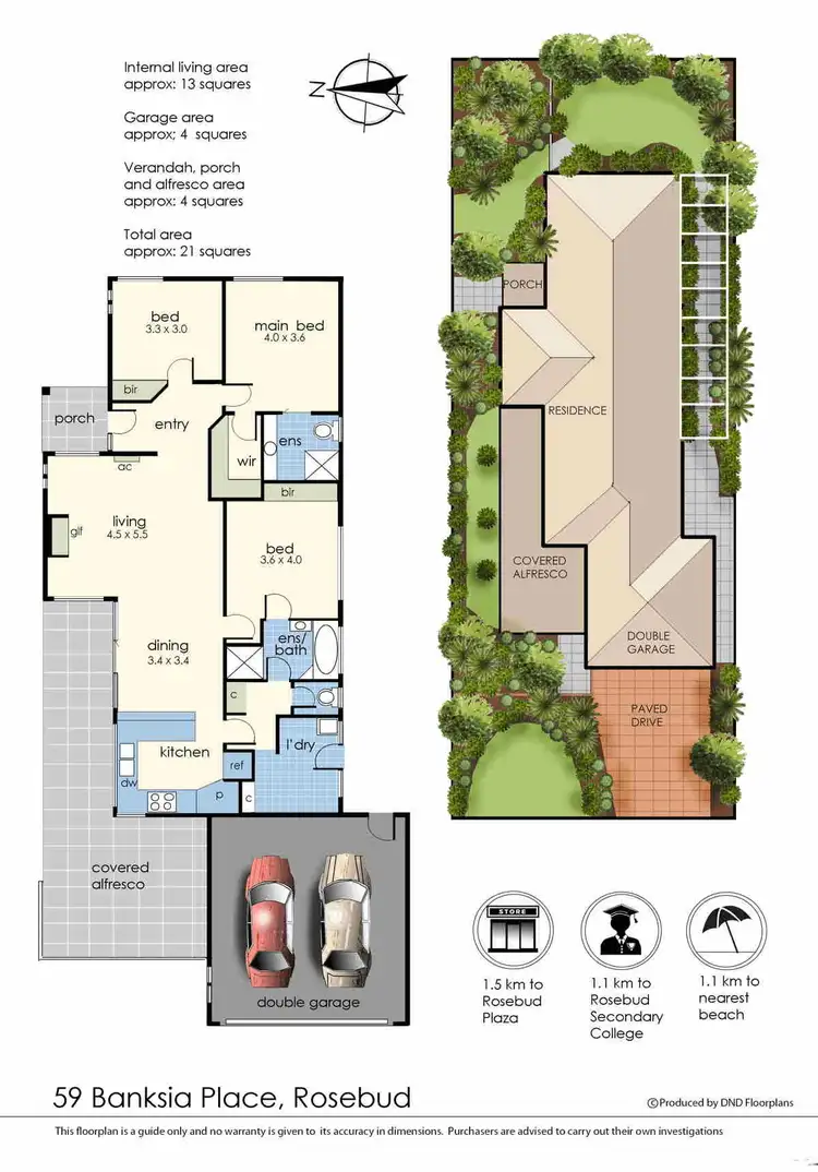 Floorplan of Homely house listing, 59 Banksia Place, Rosebud VIC 3939