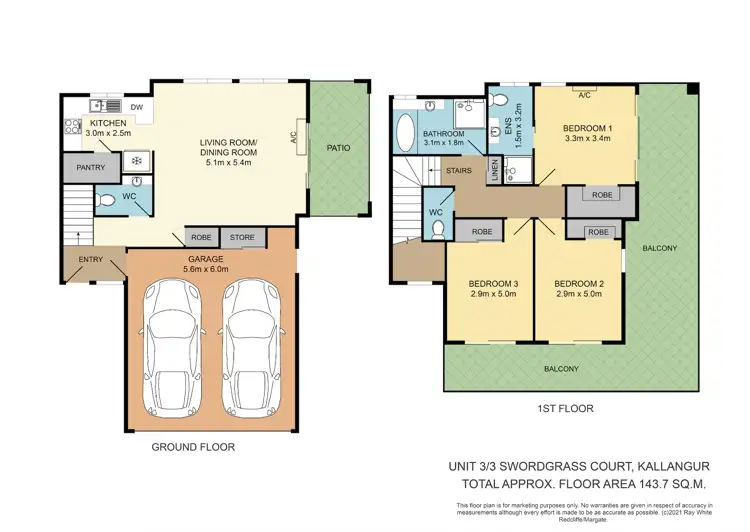 Floorplan of Homely unit listing, 3/3 Swordgrass Court, Kallangur QLD 4503