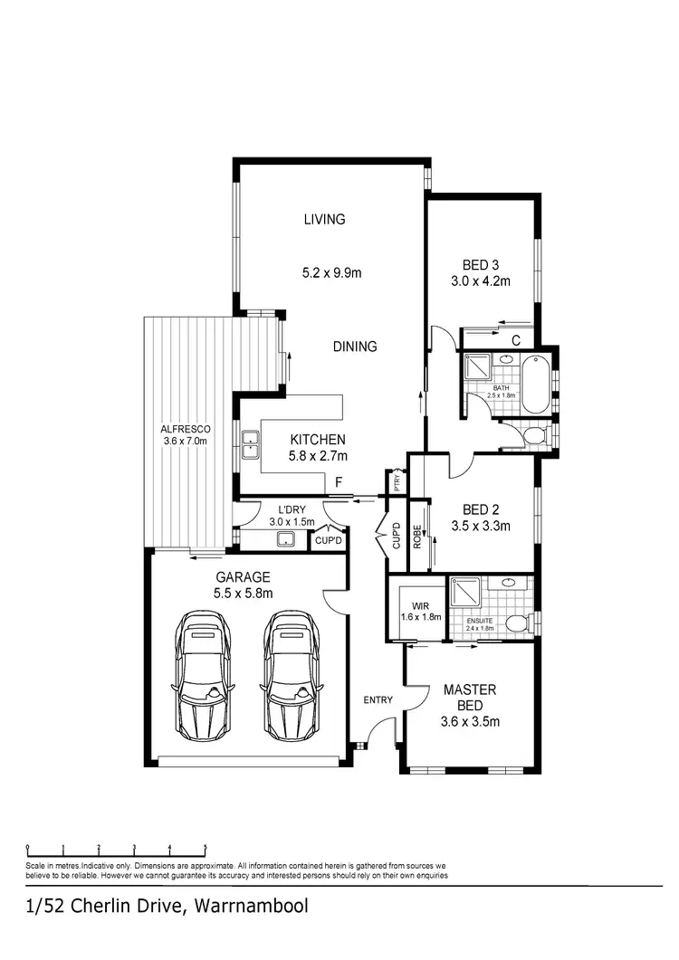 Floorplan of Homely house listing, 1/52 Cherlin Drive, Warrnambool VIC 3280